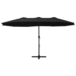 vidaXL Parasol d'extérieur et poteau en aluminium 460x270 cm Noir