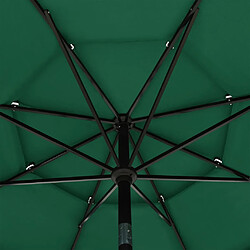 ComfortXL Parasol à 3 Niveaux Avec Mât En Aluminium Vert 3,5 M pas cher