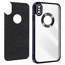 Avizar Coque pour iPhone XS Max Paillette Amovible Silicone Série Protecam Spark Noir