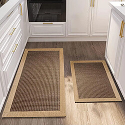 Avis Tapis de Cuisine Lavables et Antidérapants Marron 50x120cm