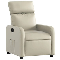 Maison Chic Fauteuil Relax pour salon, Fauteuil inclinable Crème Similicuir -GKD10074