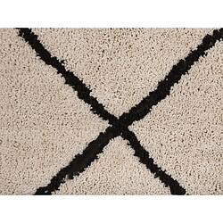 Beliani Tapis 160 x 230 cm beige et noir ADALAR pas cher