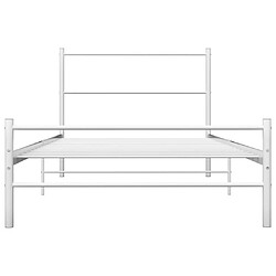 Avis Maison Chic Lit adulte - Lit simple Cadre de lit,Structure du lit Contemporain Blanc Métal 100 x 200 cm -MN86927