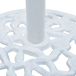 Avis vidaXL Socle de parasol Blanc 12 kg 48 cm Fonte