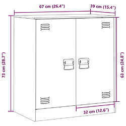 vidaXL Buffet noir 67x39x73 cm acier pas cher