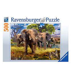 Ravensburger Puzzle 500 Pièces Famille d'Éléphants Multicolore