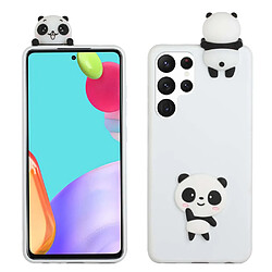 Coque en silicone antichoc, anti-rayures, motif 3D Blanc/panda pour votre Samsung Galaxy S22 Ultra 5G