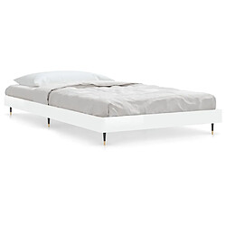 vidaXL Cadre de lit sans matelas blanc brillant 90x200 cm