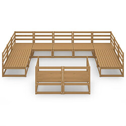 Avis Maison Chic Salon de jardin 11 pcs - Table et chaises d'extérieur - Mobilier/Meubles de jardin Moderne bois de pin massif -MN55700