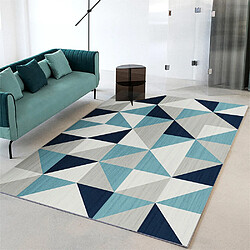 Acheter Tapis Salon Chambre à Motifs Géométrique Moderne 120x160cm Bleu