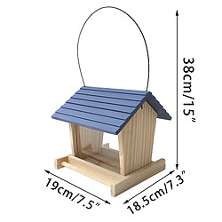 Avis Universal Éleveur d'oiseaux Décoration de cour en bois Distributeur d'aliments pour oiseaux sauvages Maison d'oiseaux en bois avec toit Décoration de cour familiale