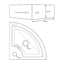 ML-Design Lavabo d'angle en Céramique Blanc, 46 x 33 x 13 cm, Angulaire, avec Bouchon de Vidage Trop-Plein et Trou pour Robinet, Montage Mural ou à Poser, Vasque Lave-Mains Évier sur Plan de Toilette pas cher