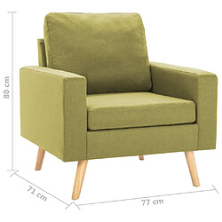 vidaXL Fauteuil vert tissu pas cher