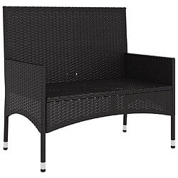 Acheter Maison Chic Banc de jardin à 2 places | Banquette de jardin | Chaise Relax avec Coussins Noir Résine Tressée -MN87735