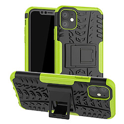 Wewoo Coque Rigide Pour iPhone 11 Texture TPU + PC Antichoc avec Support Vert