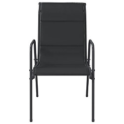 Acheter Maison Chic Lot de 4 Chaises de jardin,Fauteuil d'extérieur Acier et textilène Noir -MN47668