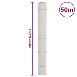 vidaXL Membrane anti-mauvaises herbes blanc 1x50 m PP pas cher