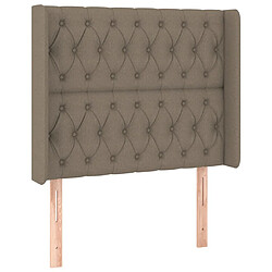 vidaXL Tête de lit avec oreilles Taupe 103x16x118/128 cm Tissu