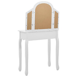 Helloshop26 Coiffeuse et tabouret de luxe 65 x 36 x 128 cm bois de MDF blanc 02_0006268 pas cher