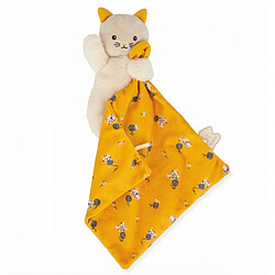 Kaloo Doudou Carre douceur Chat jaune - 18 cm