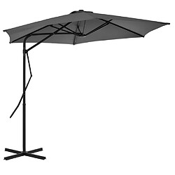 vidaXL Parasol d'extérieur avec poteau en acier 300 cm Anthracite