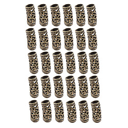 30pcs Perles Dreadlock Tresser Coiffure à Extensions de Cheveux Anneau Tube Barrettes pour Coiffure