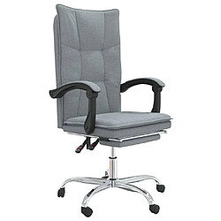 vidaXL Fauteuil inclinable de bureau Gris clair Tissu