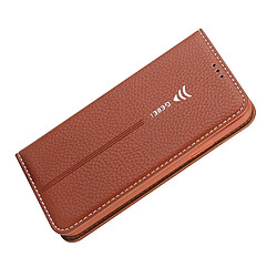 Wewoo Housse Coque Pour iPhone XR GEBEI PU + TPU Etui de protection à rabat horizontal avec support et fentes cartes Marron