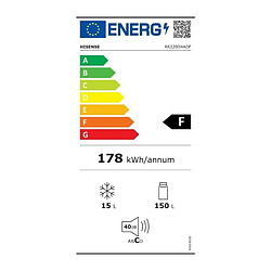 Acheter Réfrigérateur HISENSE RR220D4ADF - 1 Porte - Pose libre - Capacité 165L - L51,9 cm - Inox