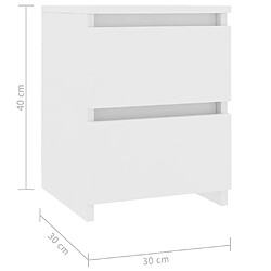 vidaXL Table de chevet Blanc 30 x 30 x 40 cm Bois d'ingénierie pas cher