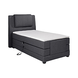 Vente-Unique Ensemble complet boxspring tête de lit + sommiers relaxation électrique + matelas + surmatelas - 100 x 200 cm - Tissu - Anthracite - CASTEL II de PALACIO pas cher