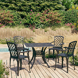 Maison Chic Table de bistro et chaises d'extérieur 5 pcs,Ensemble de bistro de jardin pour relax Aluminium coulé Noir -GKD248596