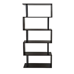 Decoshop26 Bibliothèque étagère autoportante meuble de rangement structure 3D 183x80cm 5 niveaux marron foncé métal noir 04_0001322 pas cher