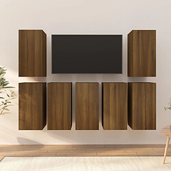 vidaXL Meubles TV 7 pcs Chêne marron 30,5x30x60 cm Bois d'ingénierie