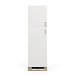 Pegane Colonne de cuisine coloris chêne kronberg, blanc - Longueur 60 x Hauteur 206,90 x Profondeur 60 cm