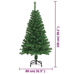 vidaXL Arbre de Noël artificiel avec branches épaisses vert 150 cm PVC pas cher