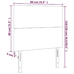 vidaXL Tête de lit à LED Noir 80x5x118/128 cm Tissu pas cher