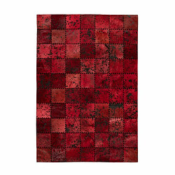 Paris Prix Tapis Patchwork en Cuir Fait Main Voila Rouge 200 x 290 cm