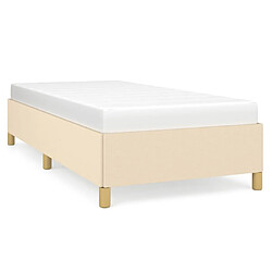 Maison Chic Lit adulte - Lit simple Cadre de lit,Structure du lit Contemporain Crème 90x190 cm Tissu -MN19309