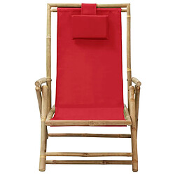 Maison Chic Chaise/Fateuill de relaxation inclinable Rouge Bambou et tissu -GKD61894