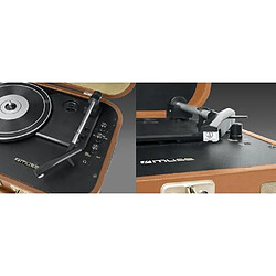 Muse Platine Vinyle Vintage Marron Bluetooth 33 45 78 rpm Stéréo RCA Bluetooth® USB SD 10W Préamplificateur intégré MD Cellule AUDIO TECH