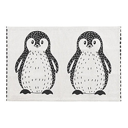 Beliani Tapis enfant motif pingouin noir / blanc 60 x 90 cm HAJDARABAD