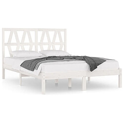 vidaXL Cadre de lit sans matelas blanc bois massif 140x190 cm