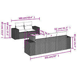 Avis Maison Chic Salon de jardin 6 pcs avec coussins | Ensemble de Table et chaises | Mobilier d'Extérieur gris résine tressée -GKD94342