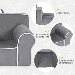 Helloshop26 Fauteuil pour enfant de 0 à 5 ans rembourré avec tissu en velours et éponge de haute qualité chaise pour salle de jeux chambre jardin d'enfants gris 20_0008590