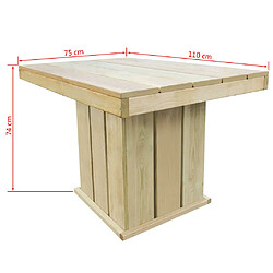 vidaXL Ensemble à manger d'extérieur 4 pcs Bois de pin imprégné pas cher