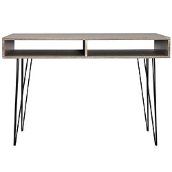 Helloshop26 Bureau table meuble travail informatique avec 2 compartiments gris 0502061/2