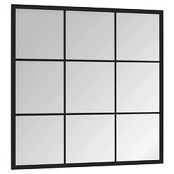 Avis Maison Chic Miroir mural | Miroir Décoration pour Maison Salle de Bain noir 60x60 cm métal -GKD22616