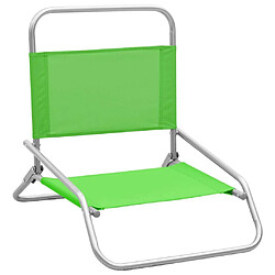 Maison Chic Lot de 2 Chaises de plage pliables | Chaises Relax d'extérieur Vert Tissu -GKD98512