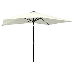 Avis Helloshop26 Parasol avec led et mât en acier sable 2 x 3 m 02_0008070